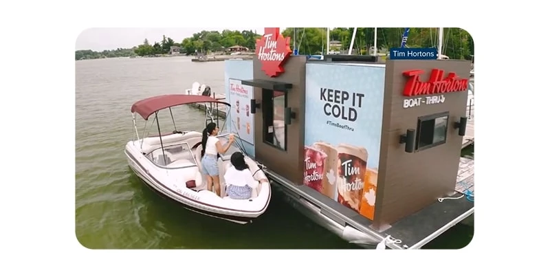 Tim Hortons boat drive thru